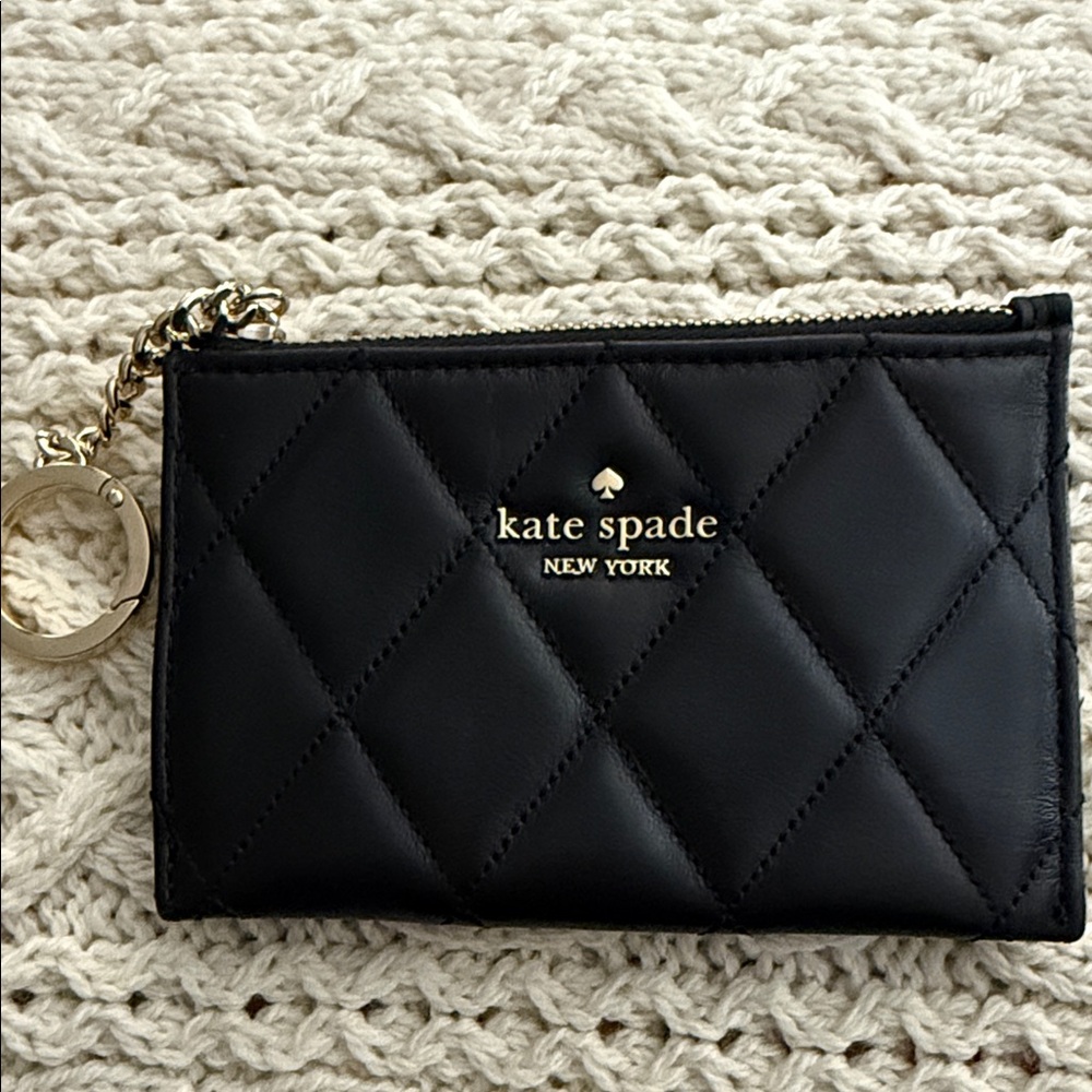 Kate Spade Black Quilted card holder